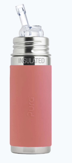 Pura ισοθερμικό 260 ml με καλαμάκι - rose