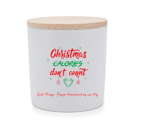 Natural soy aromatic candle with wooden lid - merry christmas 08