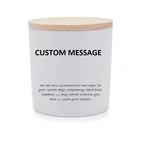Natural soy aromatic candle with wooden lid 200 gr - custom message