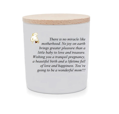 Natural soy aromatic candle with wooden lid 200 gr - motherhood