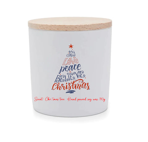 Natural soy aromatic candle with wooden lid - merry christmas 04