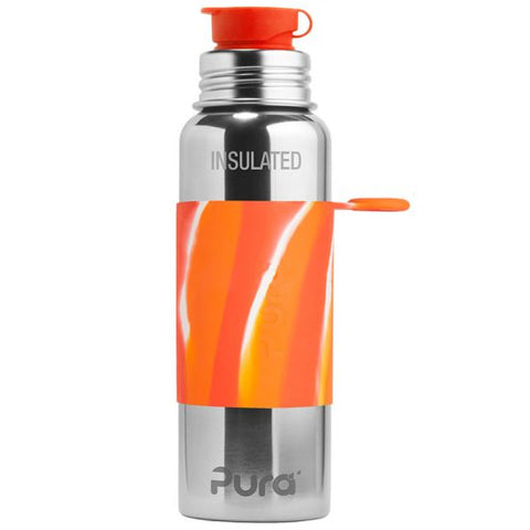 Pura Iσοθερμικό μπουκάλι sport 650 ml  - orange swirl